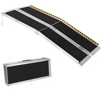 Garvee Rampe d'accès pliable en aluminium pour fauteuil roulant - Surface antidérapante - Haute visibilité - Capacité 600 lbs - Transport facile - Idéale seuils et marches - Taille : 7 pieds - Charge