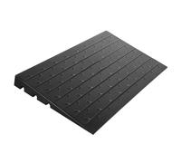 Garvee Rampe de Seuil Hauteur 6-10 cm, Rampe Découpable en Caoutchouc Charge11 t, Antidérapante, Accès Fauteuil Roulant, Cache-câble à 3 Canaux pour Fauteuil Roulant, Poussette, Scooter