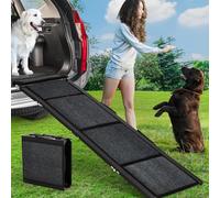 Garvee Rampe Et Escalier Pliable 4-en-1 pour Chien - Aluminium Robuste, Surface Antidérapante - Supporte Jusqu'à 120kg - Adaptée Voiture, SUV, Canapé, Lit - Petits Et Grands Chiens, 63x20 Pouces
