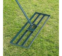 Garvee Râteau niveleur pelouse 30x10 Pouces - Outil Manuel en Acier Robuste avec Manche rallongé 6FT - Parfait pour Jardin, Cour, Golf, Ferme - Spécification : Taille 30*10 | Manche 6FT | Acier
