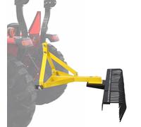 Garvee Râteau paysager Robuste pour Tracteur Compact - Attelage 3 Points catégorie 1 - Lame de 1,52 m, Rotation 360° - Idéal pour niveler, ramasser Pierres et débris - Outil Manuel de Jardin - Jaune