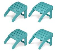 Garvee Résine HDPE résistante aux intempéries - Repose-pieds Adirondack supplémentaireérieur - Idéal terrasse, jardin, piscine, porche - Lot de 4 - Couleur : Bleu 4/CN