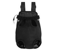 Garvee Sac de Transport pour Chien et Chat - Ventral ou Dorsal, réglable, Respirant, Jambes Dehors, Fermeture égratignure - Idéal Voyage, randonnée, Camping - Couleur : Noir, Taille : M