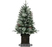 Garvee Sapin De Noël Artificiel De 85 cm avec éclairage, 150 LED Blanc Chaud Et Multicolores, 8 Modes, Branches en PVC, Base Lumineuse Rétro en Forme De Flocon De Neige, pour La Maison Ou Le Bureau.