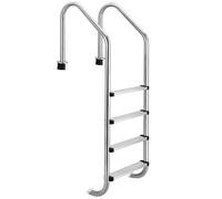 Garvee Sécurité et résistance supérieure - Échelle de piscine enterrée en acier inoxydable 304, antidérapante, mains courantes ergonomiques - Installation facile - Grand capacité 175 kg - 4 marches