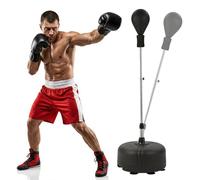 Garvee Set De Poire De Boxe pour Entraînement, Hauteur Réglable 125-145 cm, Base Robuste 43x43 cm, Tige en Acier, Balle PVC 24x27 cm, Idéal Maison/Salle De Sport
