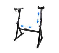 Garvee Support clavier piano en forme Z robuste et réglable - Structure stable, charge 113 kg, pliable et portable - Compatible 54/61/88 touches - Idéal scène/studio - Coloris : noir avec repose-pieds