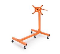Garvee Support Moteur Rotatif Robuste - Capacité 1500 lbs, Rotation 360°, châssis Acier Pliable, 5 roulettes, 4 Bras réglables, Frein, Rangement Compact - Atelier, Garage, mécanique | Orange | 1500
