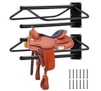 Garvee Support peinture murale double rembourré pour selle - Acier carbone robuste - Idéal écurie, sellerie - Rangement pour selles anglaises/western, équipements, couvertures - Lot de 6