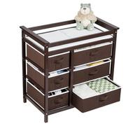 Garvee Table à langer bébé en bois - 6 tiroirs spacieux - Commode moderne avec matelas à langer inclus - Sécurité optimale et rangement pratique -86,6 × 48,5 × 87,1 cm