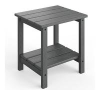 Garvee Table Basse Extérieure 2 Niveaux en HDPE Haute Densité, Table d’Appoint Style Adirondack pour Jardin, Terrasse, Piscine, Balcon Et Intérieur