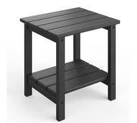Garvee Table Basse Extérieure 2 Niveaux en HDPE Haute Densité, Table d’Appoint Style Adirondack pour Jardin, Terrasse, Piscine, Balcon Et Intérieur