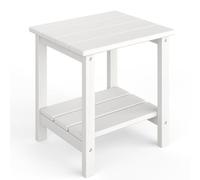 Garvee Table Basse Extérieure 2 Niveaux en HDPE Haute Densité, Table d’Appoint Style Adirondack pour Jardin, Terrasse, Piscine, Balcon Et Intérieur