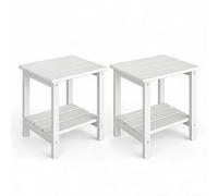 Garvee Table Basse Extérieure 2 Niveaux en HDPE Haute Densité, Table d’Appoint Style Adirondack pour Jardin, Terrasse, Piscine, Balcon Et Intérieur