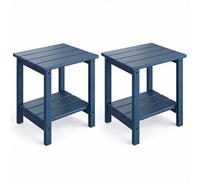 Garvee Table Basse Extérieure 2 Niveaux en HDPE Haute Densité, Table d’Appoint Style Adirondack pour Jardin, Terrasse, Piscine, Balcon Et Intérieur
