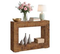 Garvee Table Console 120 cm, Table d'appoint Étroite pour Canapé, Table d'entrée Vintage en Bois avec Étagère Ouvertes pour Couloir Chambre Salon