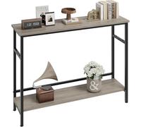 Garvee Table Console 2 Niveaux en Bois pour Bureau Ou Entrée, Console D'entrée Étagère RÉglable, Table D'appoint Style Rustique Solide, Idéale pour Salon, Couloir Ou Chambre