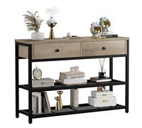 Garvee Table Console, Table d'Entrée Étroite, Meuble d'entrée avec Étagères Ouvertes à 2 Niveaux, Table d'appoint pour Entrée, Salon, Chambre