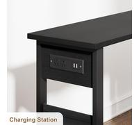 Garvee Table d’appoint rotative 360° avec Station de Charge - 6 roulettes pivotantes avec Freins, Sac de Rangement - Compacte, Moderne et multifonctionnelle - pour Salon, Chambre ou Bureau - Embossed