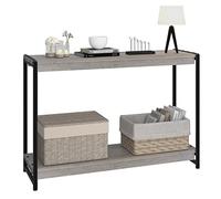 Garvee Table d'appoint Étroite, Table Console, Meuble d’Entrée, Table d'appoint à 2 Niveaux et Étagère de Rangement, pour Couloir Chambre Salon 100x35x80 cm