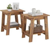 Garvee Table d'Appoint Lot de 2, Bout de Canapé à 2 Niveaux, Table de Chevet avec Rangement pour Salon, Chambre, Bureau, Petit Espace 39x30x48 cm