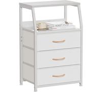 Garvee Table d'Appoint Salon à Trois Tiroirs, étagère De Rangement, Table De Chevet, Commode pour Chambre d'enfant, Petit Meuble, Petite Table d'Appoint