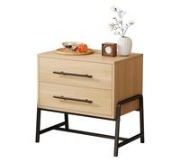 Garvee Table de Chevet avec 2 Tiroirs, Table de Nuit avec Rangement Design Simple pour Salon, Chambre 60x40x62 cm