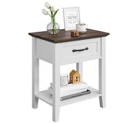 Garvee Table de Chevet - Table de Nuit avec tiroirs, Table d'appoint pour Chambre à Coucher - Meuble de Rangement Moderne, Blanc