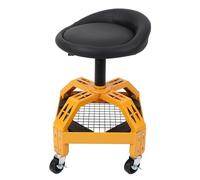 Garvee Tabouret Roulant Robuste pour Garage - Siège de mécanicien réglable en Hauteur avec Dossier, Roues pivotantes 360°, Plateau Porte-Outils - Idéal Atelier et réparation Automobile - Capacité 300