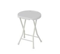 Garvee Tabouret Visiteur Pliant Rond - Léger et Portable, capacité 270kg, poignée intégrée, métal et Plastique, Pieds antidérapants - pour Bureau, Cuisine, réception - Couleur : Blanc, 1 pièce