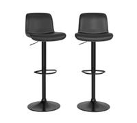 Garvee Tabourets De Bar, avec Dossier, Chaises De Bar Hauteur Réglable, Rotation à 360°, Repose-Pied en Métal, pour Salle à Manger, Cuisine, PU, Lot De 2
