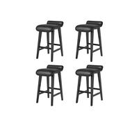 Garvee Tabourets De Bar sans Dossier 66,5 cm - Bois Massif & Assise Large Rembourrée Cuir PU - pour îlot Cuisine, Bar Ou Terrasse, Lot De 4