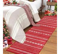 Garvee Tapis De Noël Bohème - Tapis Moderne, Antidérapant Et Lavable en Machine pour Le Salon, La Chambre Ou Le Couloir - Design Bohème élégant Rouge, Différentes Tailles - Parfait pour Les Fêtes