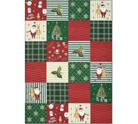 Garvee Tapis de Noël, Cloche, Flocon de Neige, Élan, Tapis de Salon Lavable, Poils Bas Antidérapant, Décoration de Noël (120 * 170 cm)