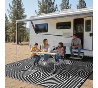 Garvee Tapis d'Extérieur Réversible Imperméable, Paillasson Plastique Robuste en Polypropylène, Tapis Moderne Arc-en-Ciel