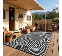 Garvee Tapis d'Extérieur Réversible Imperméable, Paillasson Plastique Robuste en Polypropylène, Tapis Moderne Arc-en-Ciel