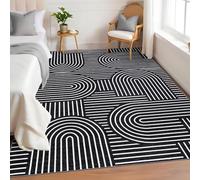 Garvee Tapis Lavable 200 x 290 cm, Motif Arc-en-Ciel Abstrait avec Envers Antidérapant en Caoutchouc, Moquette à Poils Courts Résistante Aux Taches pour Salon Et Chambre à Coucher