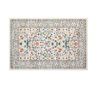 Garvee Tapis Salon Style Farmhouse Antidérapant Lavable, Tapis Floral Fin à Poils Ras, Tapis Décoratif Doux Et Pliable pour Chambre Et Séjour