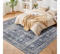 Garvee Tapis Vintage Style Oriental Lavable en Machine - Antidérapant Et Résistant Aux Taches, à Poils Ras - Tapis d‘Accent Doux pour Salon, Chambre, Cuisine Ou Salle à Manger - Déco Campagne