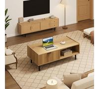 Garvee Tavolino multiuso Con ripiani aperti, finitura Effetto Legno, ideale Come tavolino Centro salotto o angolo Cocktail