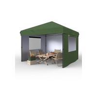 Garvee Tente-baldaquin pop-up de 3 x 3 m pour une personne, abri commercial instantané, 3 parois latérales + vert