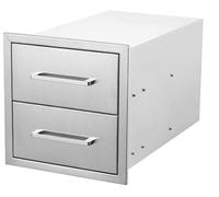 Garvee Tiroir encastrable externeérieur en Acier Inoxydable pour Barbecue - Rangement Robuste et Anti-Rouille - Idéal Cuisine d'externeérieur, îlot BBQ, mobilier de Jardin - 14" L x 15" H x 23" D