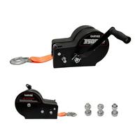 Garvee Treuil Manuel Robuste 3500lbs(1588KG) Pour Remorque Bateau - Sangle 10m, Double Rapport 4:1/8:1, Acier Galvanisé, Pour Remorque, Camion, ATV, Jet Ski - Poignée Standard, Orange