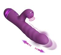 Garvee Vibromasseur Lapin Réaliste Pour Femmes, Double Stimulation Point g Et Clitoris, 10 Modes De Vibration, Mouvement Va-Et-Vient Silencieux