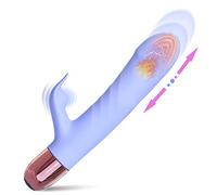 Garvee Vibromasseur Rabbit pour Femme - 9 Modes de Vibration, 9 Extensions Téléscopiques, 3 Modes de Poussée, Chauffant 42°C, Double Stimulation Point G et Clitoris - Silicone Médical - Sex Toy