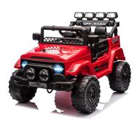 Garvee Voiture Électrique 12V, Véhicule Électrique avec Télécommande 2,4G, 3 Vitesses, Musique & LED & Klaxon, Auto Électrique pour Enfants 3+ Ans (Rouge)