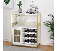 GarveeHome Armoire à vin industrielle 70 x 35 x 92 cm, étagère à vin réglable avec support en verre, armoire à vin pour cuisine, salle à manger, salon, café bar - C