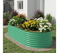 GarveeHome Bac surélevé de Jardin en Acier galvanisé,Carré Potager en Fond Ouvert,Durable & Antirouille,Jardinière Surélevé/Lit de Jardin Surélevé pour Culture légumes,Herbes,Fleurs(120X60X60CM,Vert)