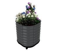 GarveeHome Bac surélevé en Acier sur roulettes,Carré Potager Mobile avec réserve d’Eau,Résistant intempéries,Assemblage Facile,Lit de Jardin Surélevé pour Jardin,terrasse,Balcon(Gris,70x60x60cm)