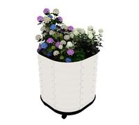 GarveeHome Bac surélevé en Acier sur roulettes,Carré Potager Mobile avec réserve d’Eau,Résistant intempéries,Assemblage Facile,Lit de Jardin Surélevé pour Jardin,terrasse,Balcon(Blanc,70x60x60cm)